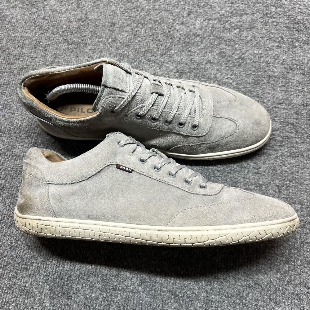 Piloti Shoes Mens Size 12 Gray Suede Low Top Casual Driving Comfort Sneakers